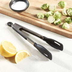 9"  Squared Head Silicone Tongs